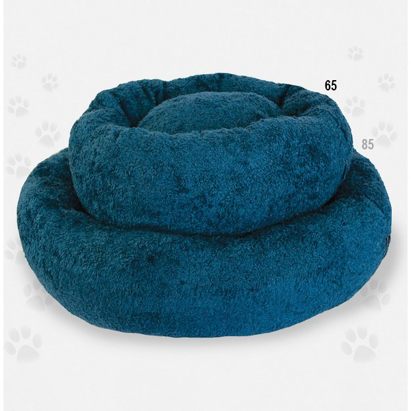 Foto principale Cuccia a Ciambella per Cani e Gatti Nasonero Effetto Pelo Colore Blu 65cm