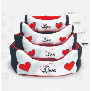 Foto principale Cuccia Trono Ovale per Cani Nasonero con Scritta Love 72x62cm