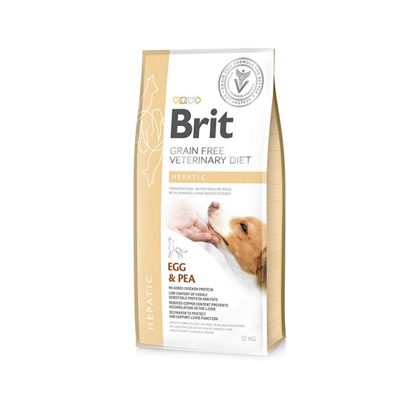 Foto principale Crocchette per Cani Brit Grain Free Veterinary Diet Hepatic Gusto Uova e Piselli 12kg
