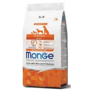 Foto principale Crocchette per Cani Adulti Monge Natural Superpremium Monoprotein All Breed Gusto Anatra, Riso e Patate 12kg