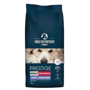 Foto principale Crocchette per Cani Adulti Sterilizzati Pro-Nutrition Flatazor Prestige Medium/Maxi Light/Sterilised Taglia Media/Grande 15kg