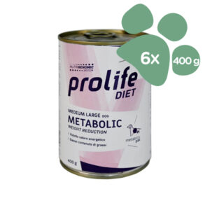 Foto principale Cibo Umido per Cani in Sovrappeso Prolife Metabolic Weight Reduction Taglia Media/Grande Gusto Pollo, Agnello e Riso 6x400gr