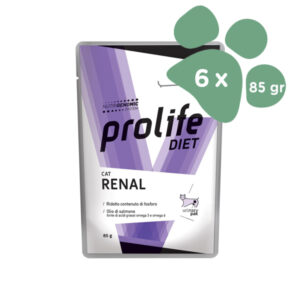 Foto principale Cibo Umido per Gatti con Insufficienza Renale Prolife Renal Gusto Pollo e Manzo 6x85gr