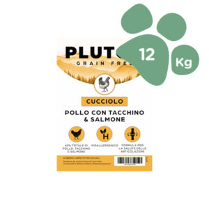 Foto principale Crocchette per Cani Cuccioli Pluton Grain Free Gusto Pollo con Tacchino e Salmone 12kg